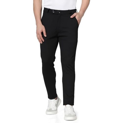 black formal pants for men with slim fit design