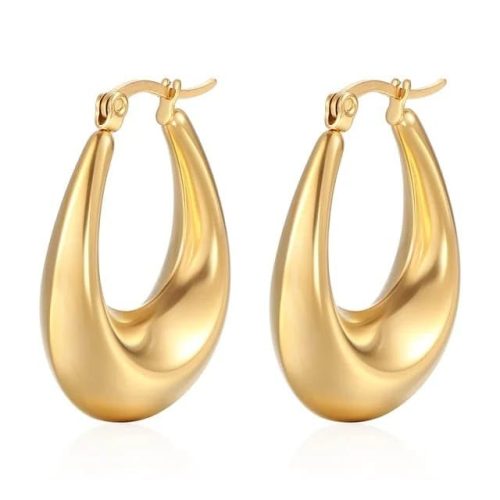 Minimalist gold hoop earrings for women – stainless steel design